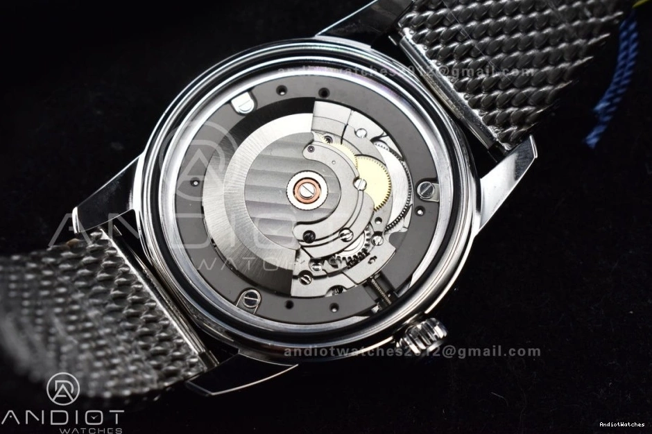 Ceramic BLSF SS Blue Dial and RG Blue II Bracelet Bezel A SuperOcean WaterResistant 1172 Mesh 42mm Heritage Bezel on 1213